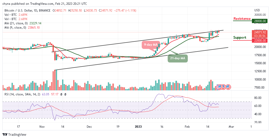 Bitcoin Price Prediction for Today, February 21: BTC/USD Fails to Hold Above $25,000 Level