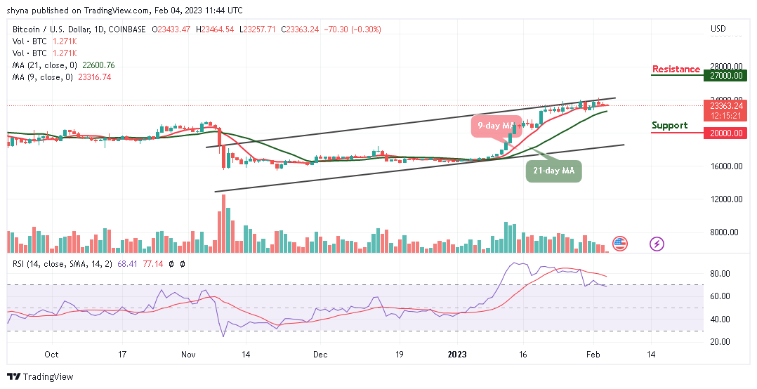 Bitcoin Price Prediction for Today, February 4: BTC/USD Resumes Consolidation, Will it Plunge Below $23K?